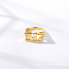Gold Design Billig Signet Personalized Custom Year Ring